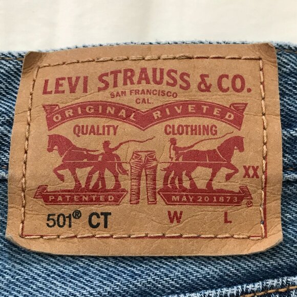 Levi's 501CT Jeans Men 34x27 Blue Low Rise Distressed Button Fly Medium Wash - Picture 3 of 14